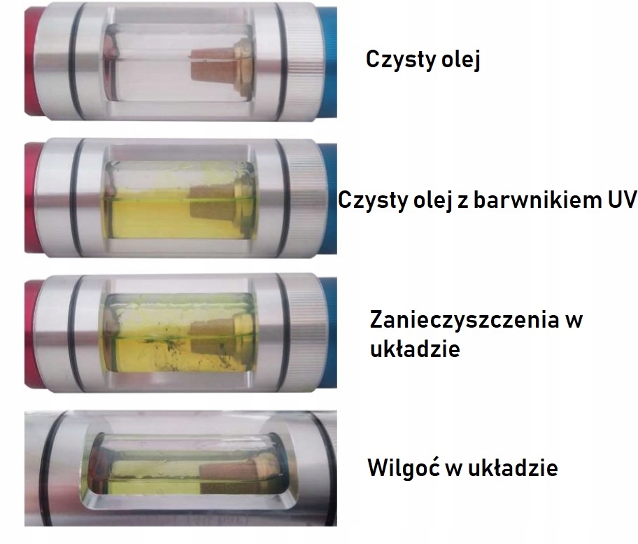 Wziernik oleju PAG POE UV do auto klimatyzacji R134a R404a R407c Marka AKLI