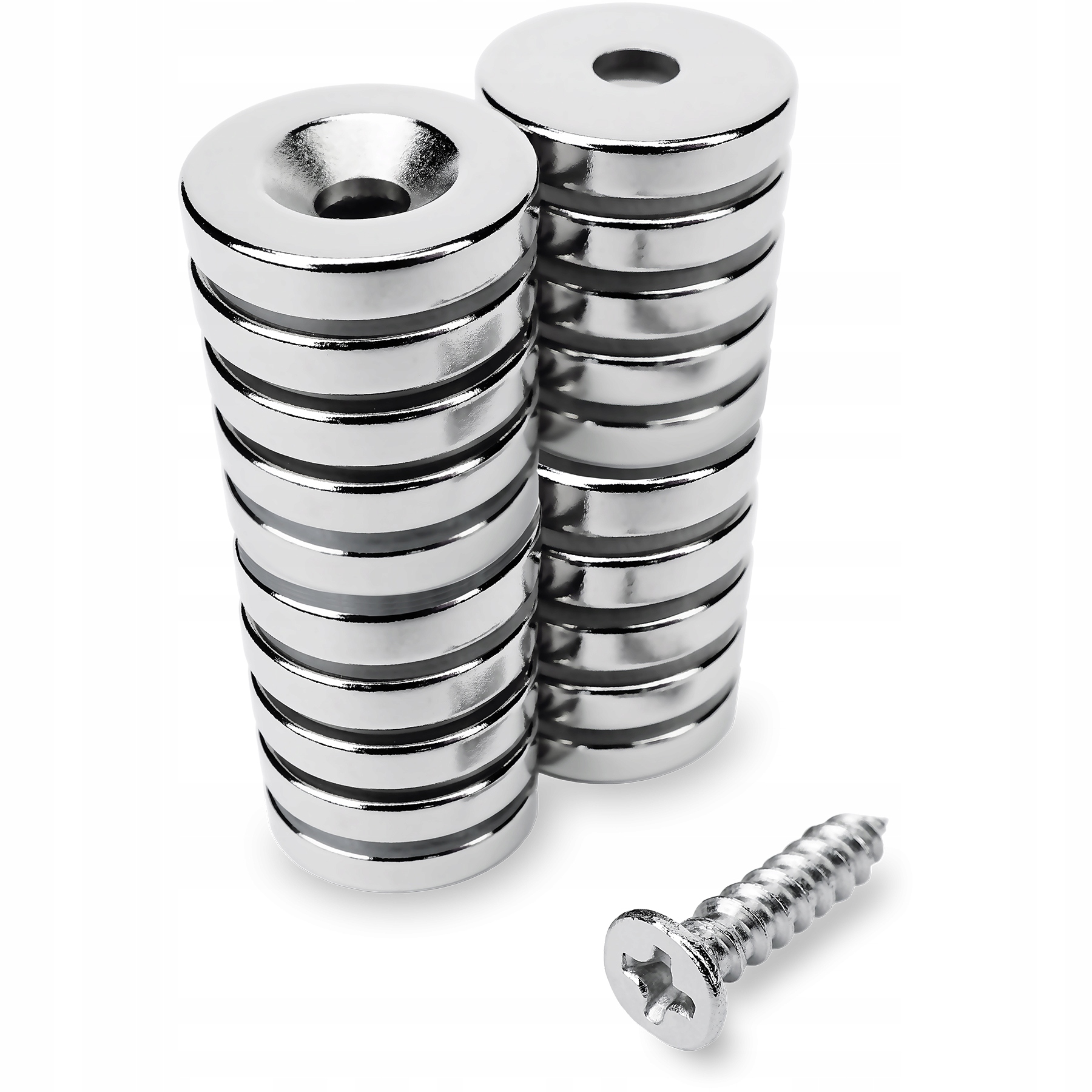 

Magnes Neodymowy Z Otworem Pod Wkręt 15x3, 20 szt.