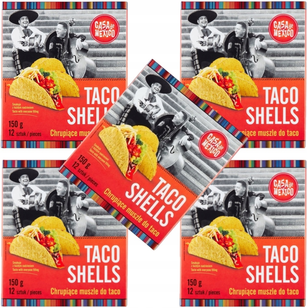 5 x Veganské Kukuřičné mušle pro Taco Shells 12 Ks 150 g Casa De Mexico