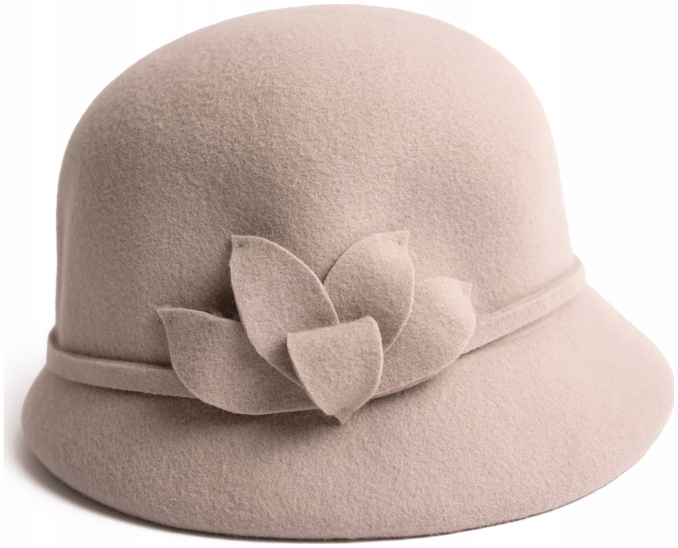 Elegantní plstěný klobouk Lucy – dámský, teplý, světle béžový