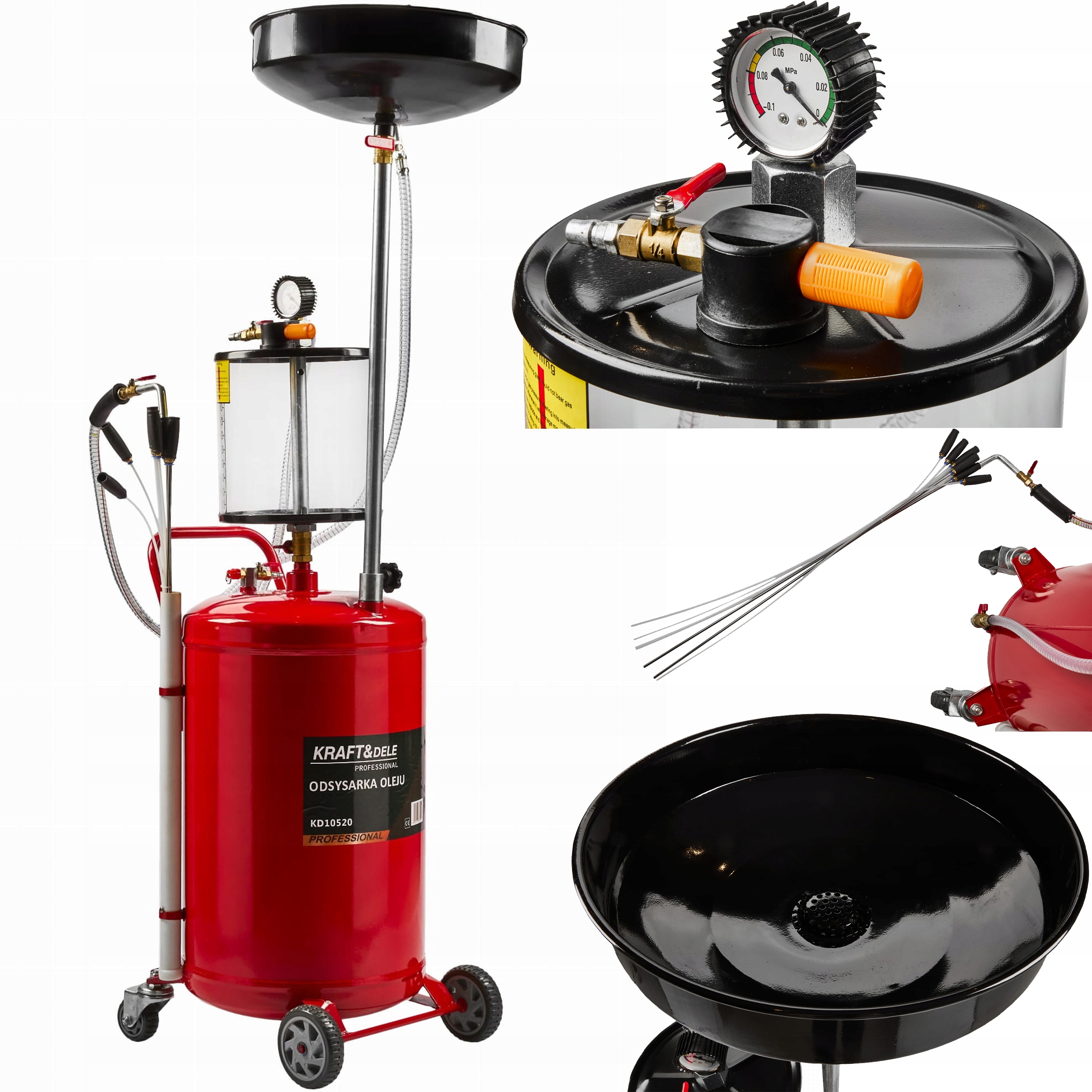 Odsávačka oleje Kraft&dele KD10520 80L, pneumatická odsávačka
