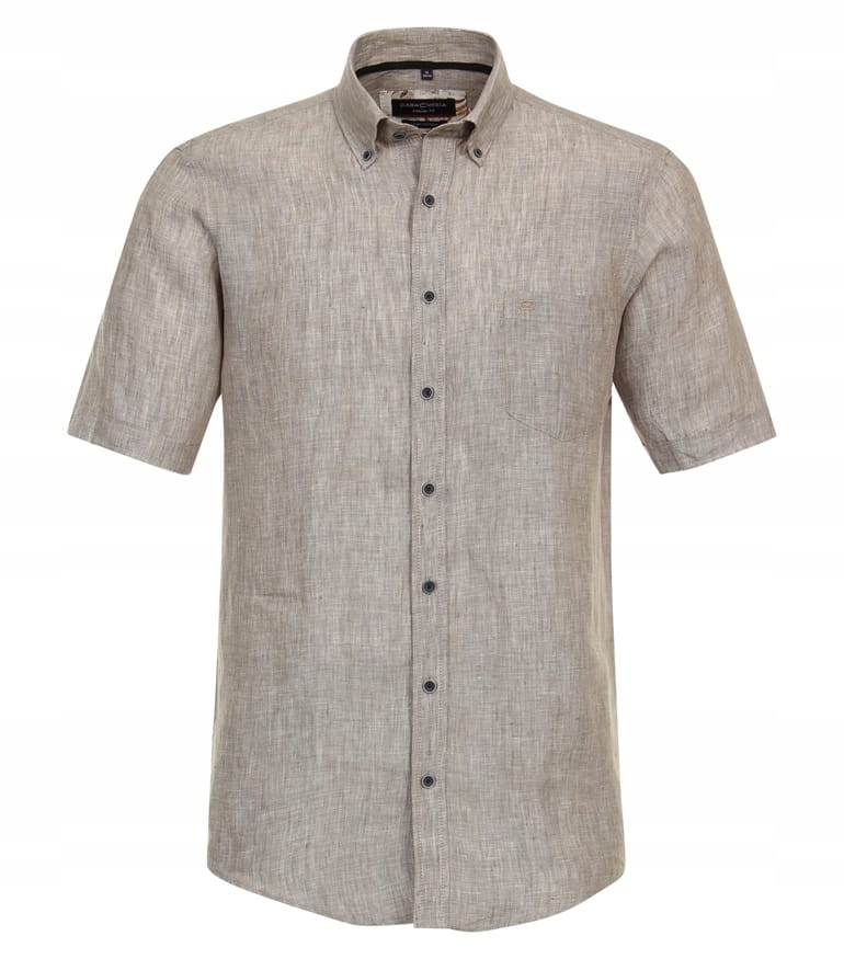 Velká pánská hladká lněná košile šedá Casamoda