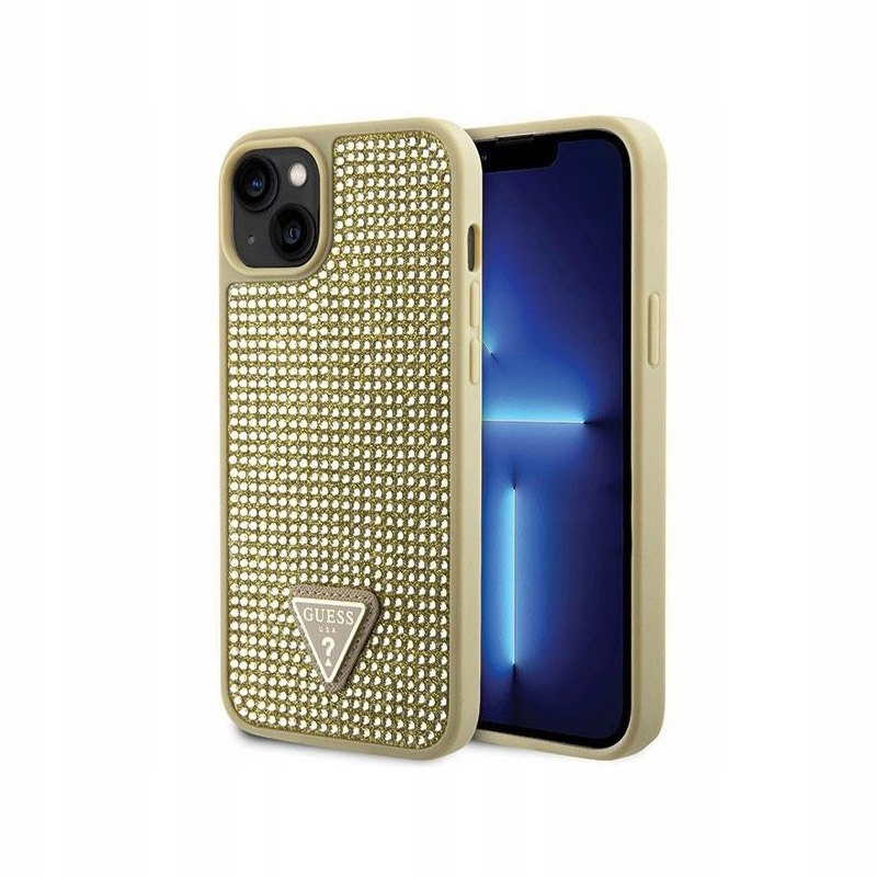 Guess Rhinestone Triangle – Pouzdro pro iPhone 14 Plus (zlaté)