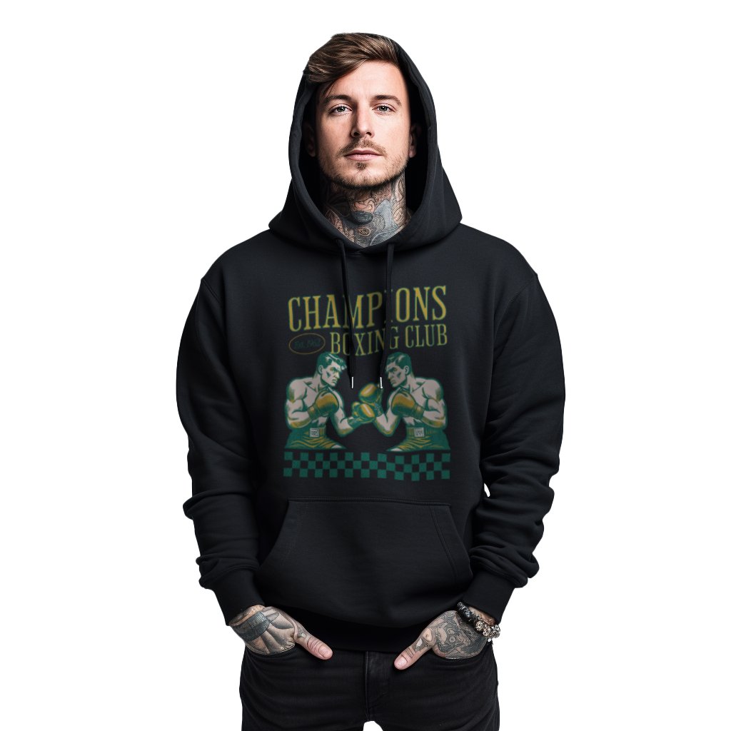 Mikina s s kapucí a potiskem boxu Champions Boxing Club