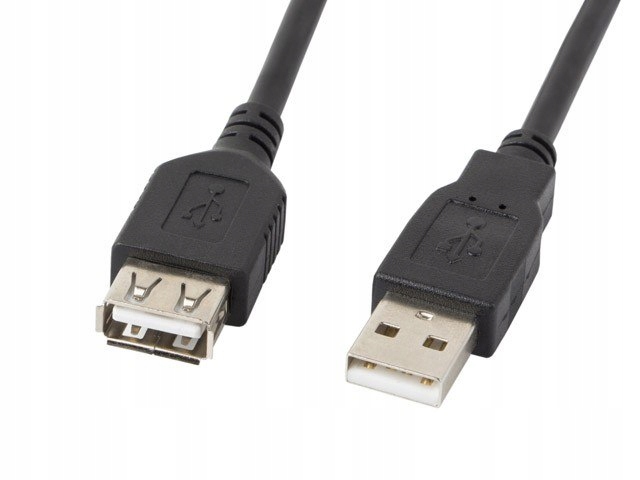 Lanberg Przedłużacz kabla Usb 2.0 Am-af czarny 5M