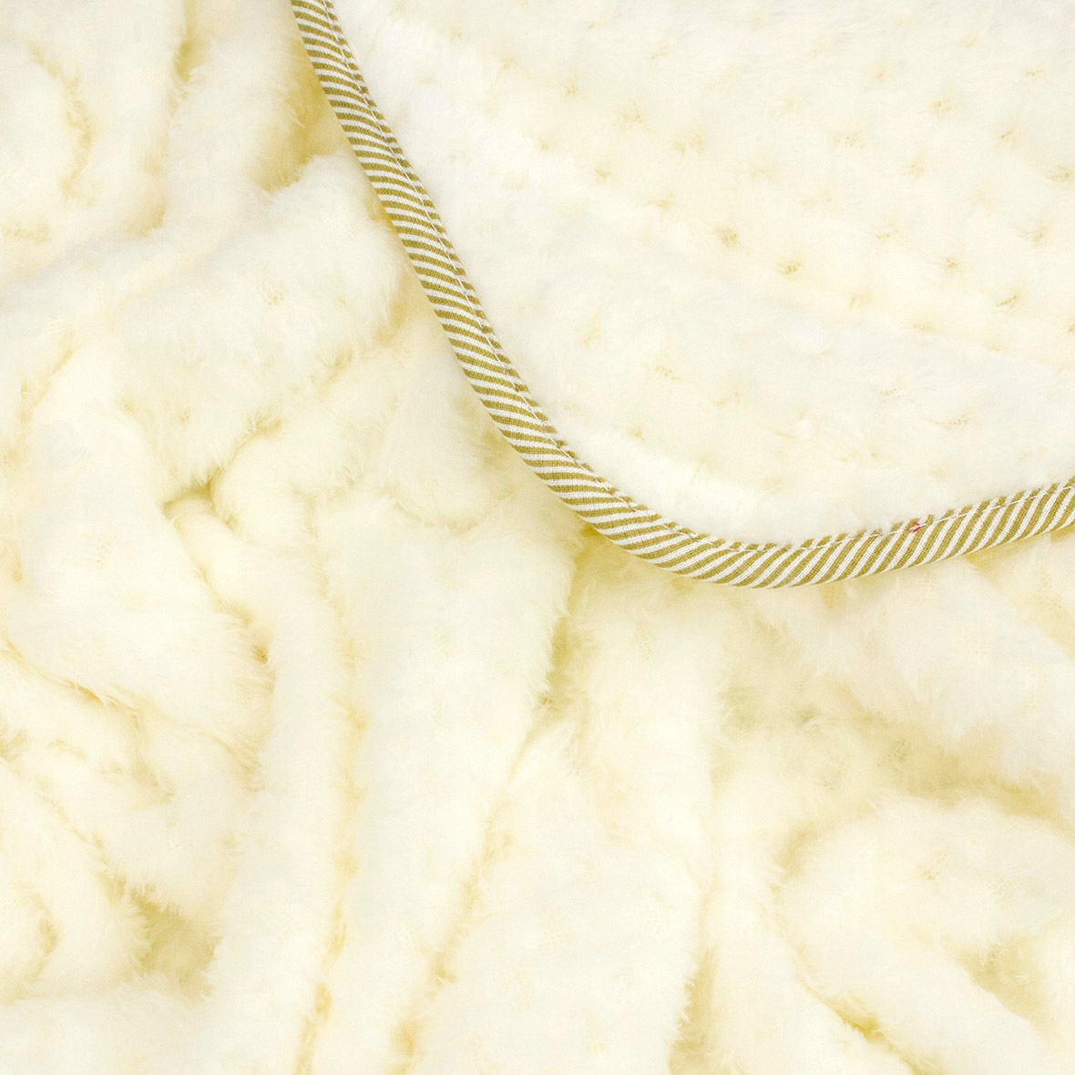 KOC kocyk do wózka kołyski JACQUARD 80x90 cm SOFT Kolor beżowy