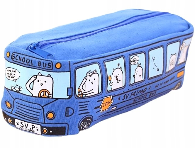 

Piórnik szkolny długi autobus saszetka szkoła tuba