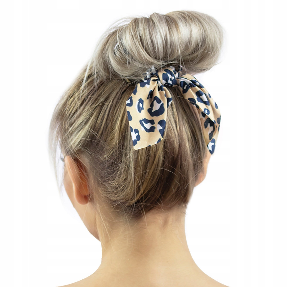 

Gumka Do Włosów panterka Scrunchie frotka Beż