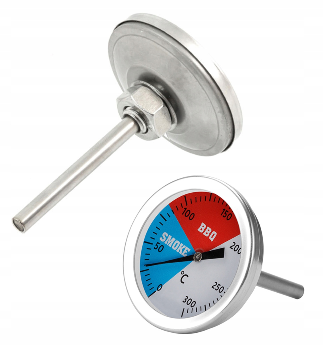 TERMOMETR DO DRZWI WĘDZARNI GRILLA BBQ 300° SZPIKULEC Z NAKRĘTKĄ AG254D