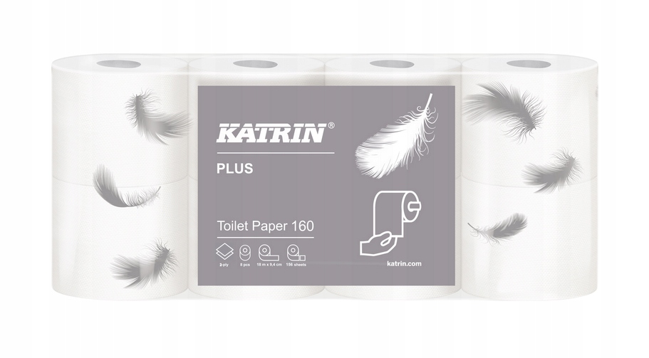 

Papier toaletowy 2W Katrin Plus biały 8 rolek