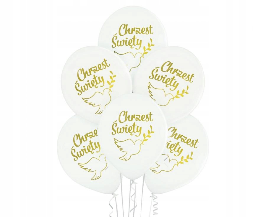 Balony białe na Chrzest Święty