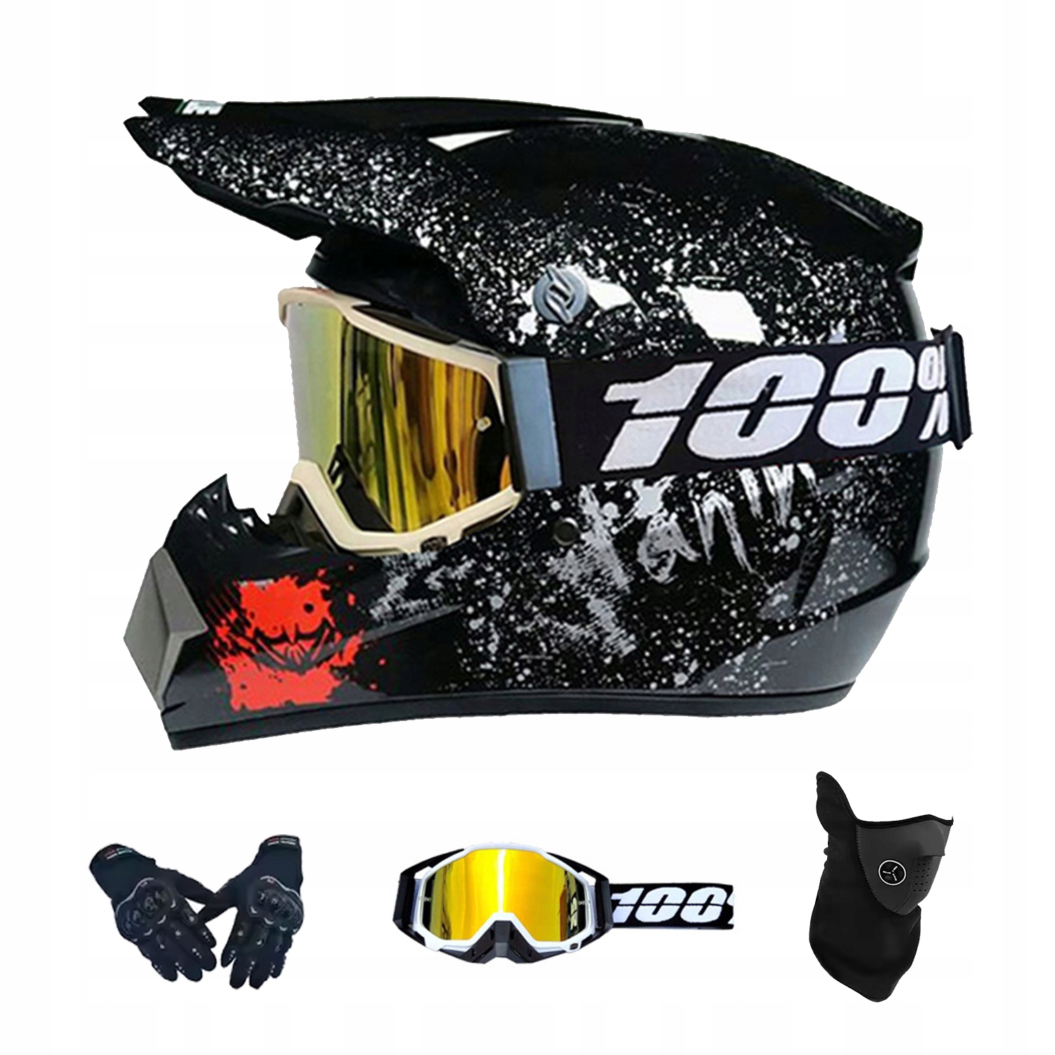 Helma Na Elektrickou Koloběžku Cross Enduro Quad Bmx Helma Brýle Rukavice M