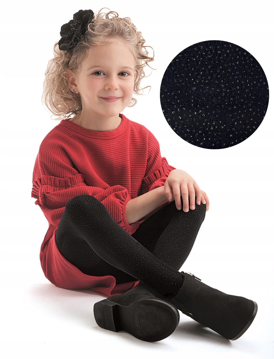 

Knittex rajstopki Angel Dust brokat Nero 140-146