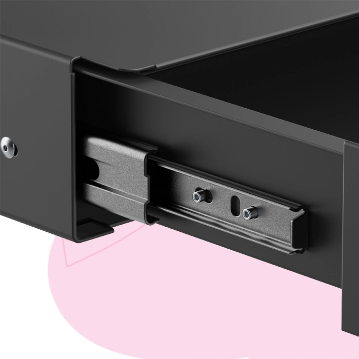 Szuflada podbiurkowa podblatowa Spacetronik 48x26 8kg czarna Szerokość mebla 48.8 cm