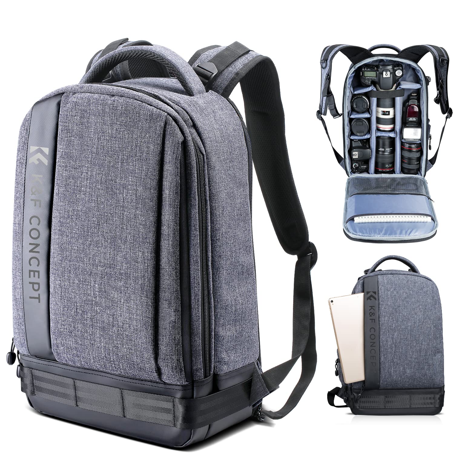 K&F CONCEPT Plecak Fotograficzny 18L na Laptop 15.6" z Pokrowcem na Deszcz