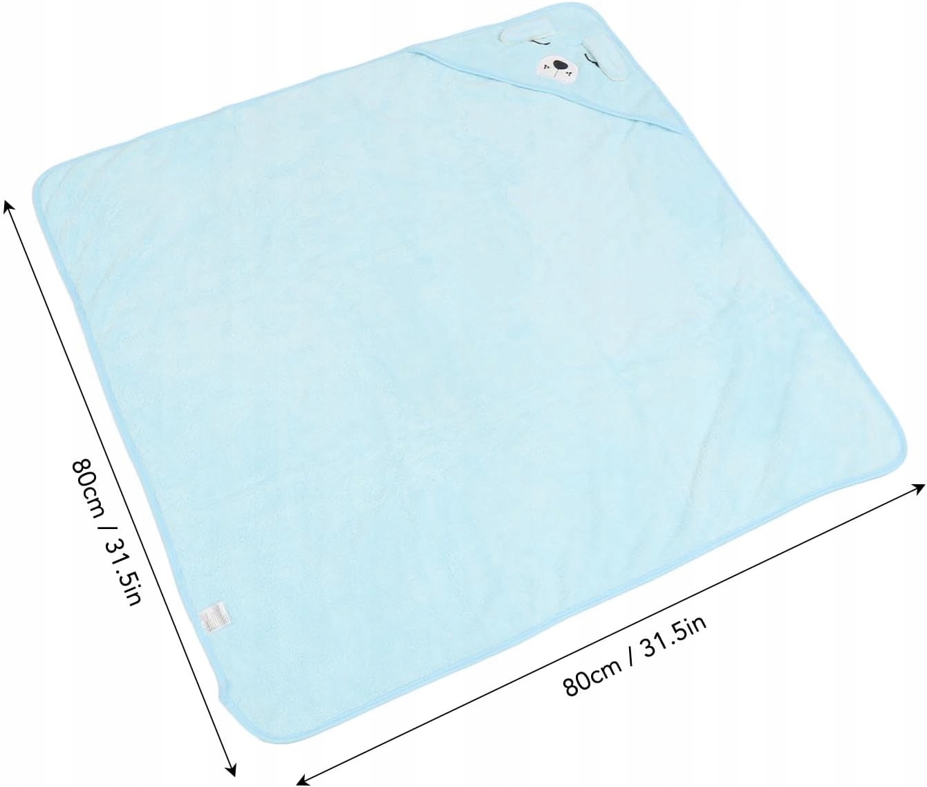 RĘCZNIK OKRYCIE KĄPIELOWE Z KAPTUREM 80x80 KĄPIELOWY PONCZO DLA DZIECI Odcień błękitny