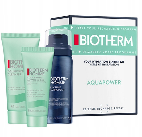 Biotherm Homme Aquapower Zestaw Nawilżający dla Mężczyzn Żel Pianka 3w1