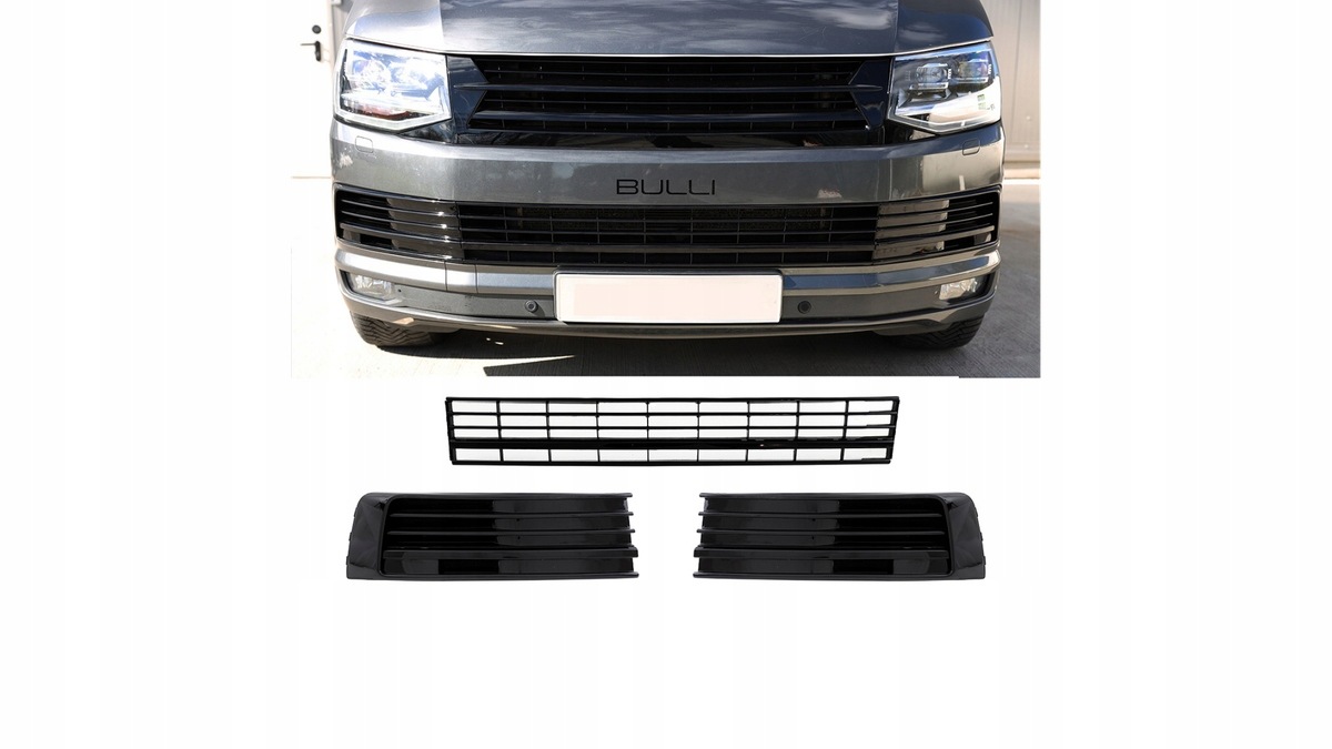 Nárazník Volkswagen T6 Transporter Lišty Gloss Black