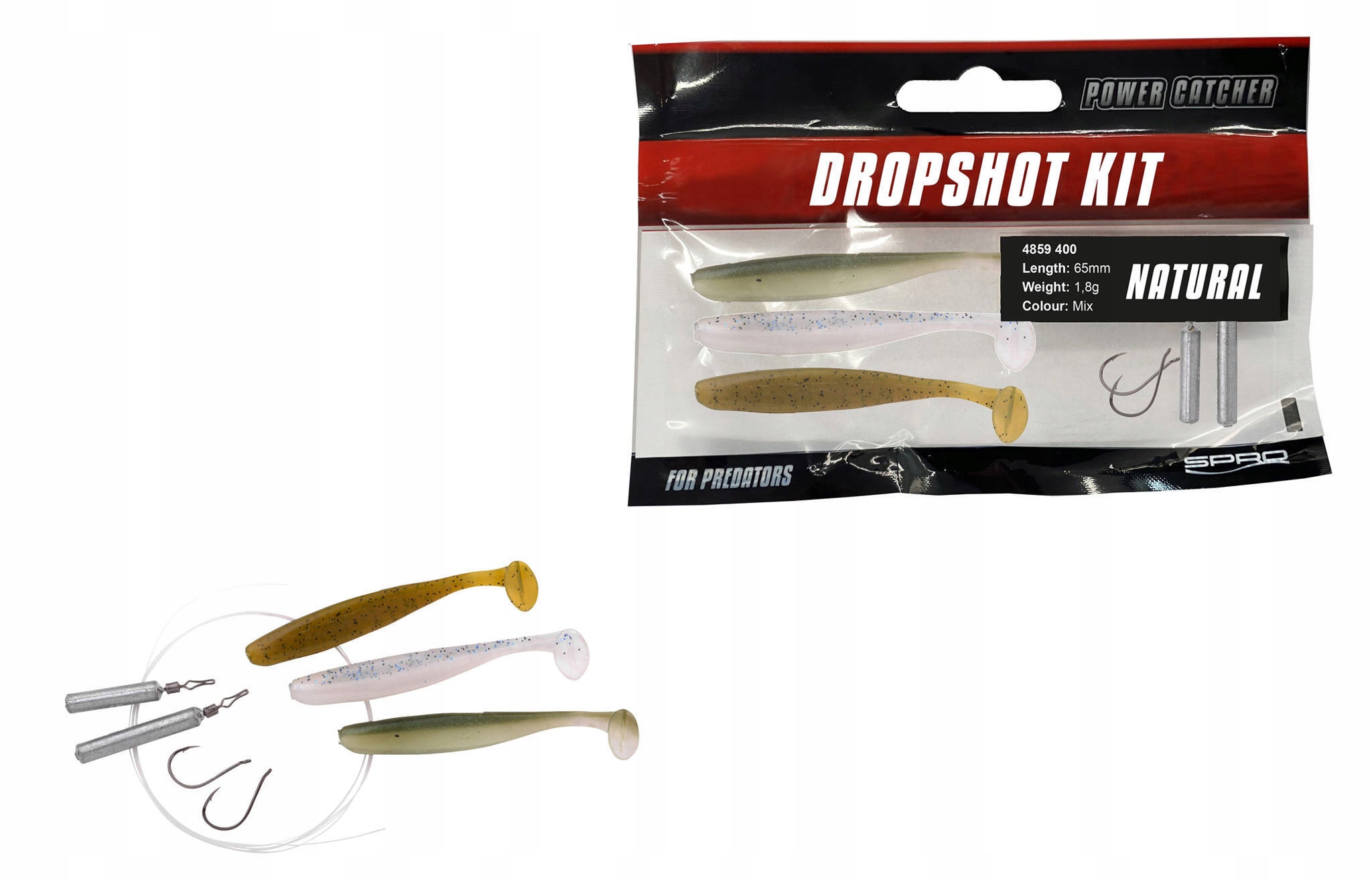 Zestaw Spro Powercatcher Dropshot Natural