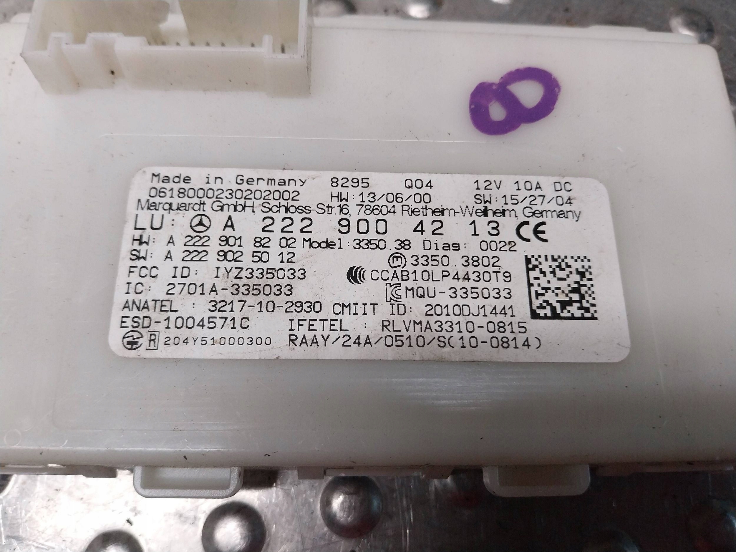 module control unit KEYLESS A2229004213 MERCEDES W205 W213 W222 GLC W253
