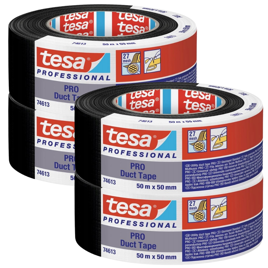 Tesa Duct Tape Vodotěsná textilní opravná páska 50 m x 50 mm černá x4