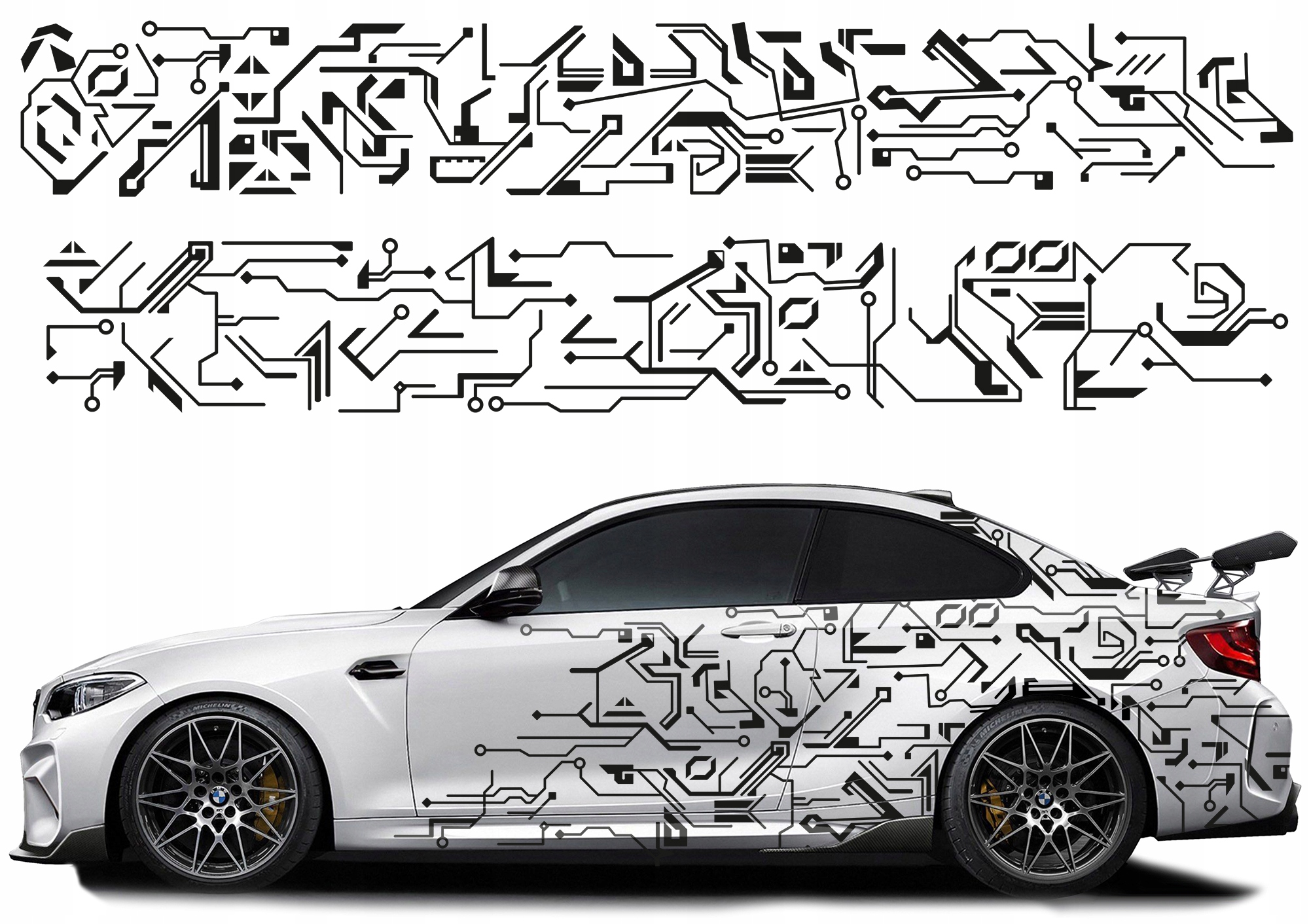 Nálepka Na Auto Camo Vzor Elektrika 44x600 cm