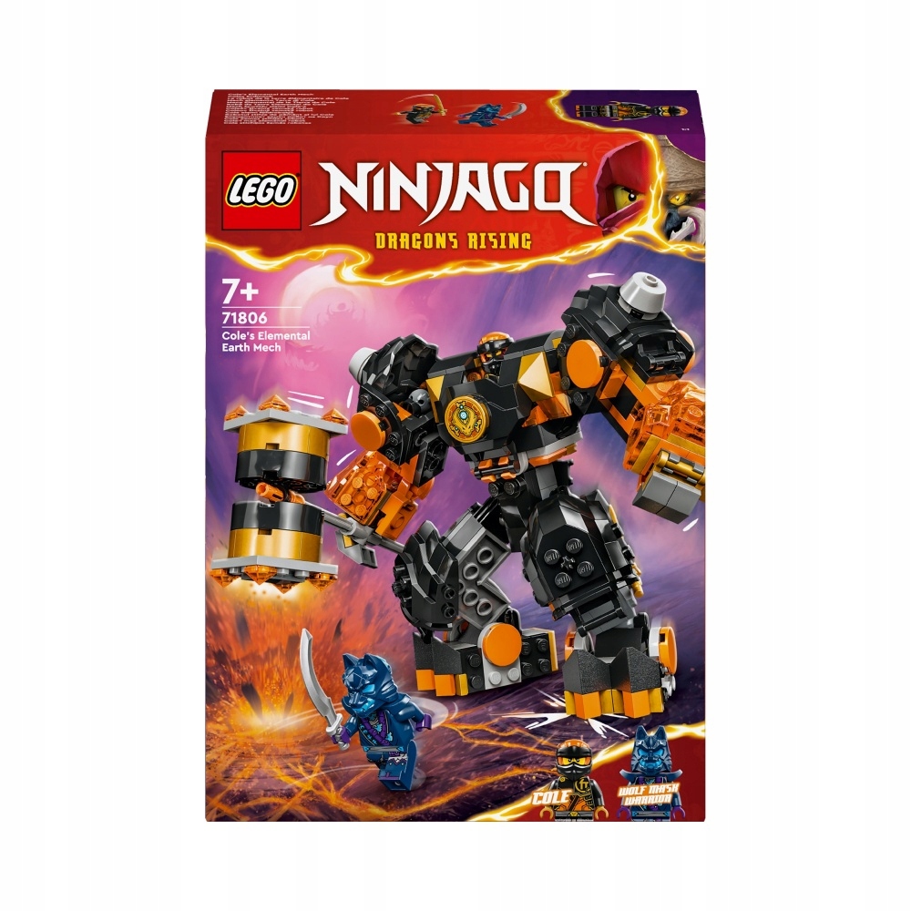 LEGO NINJAGO Mech żywiołu ziemi Cole’a 71806 Stan opakowania oryginalne
