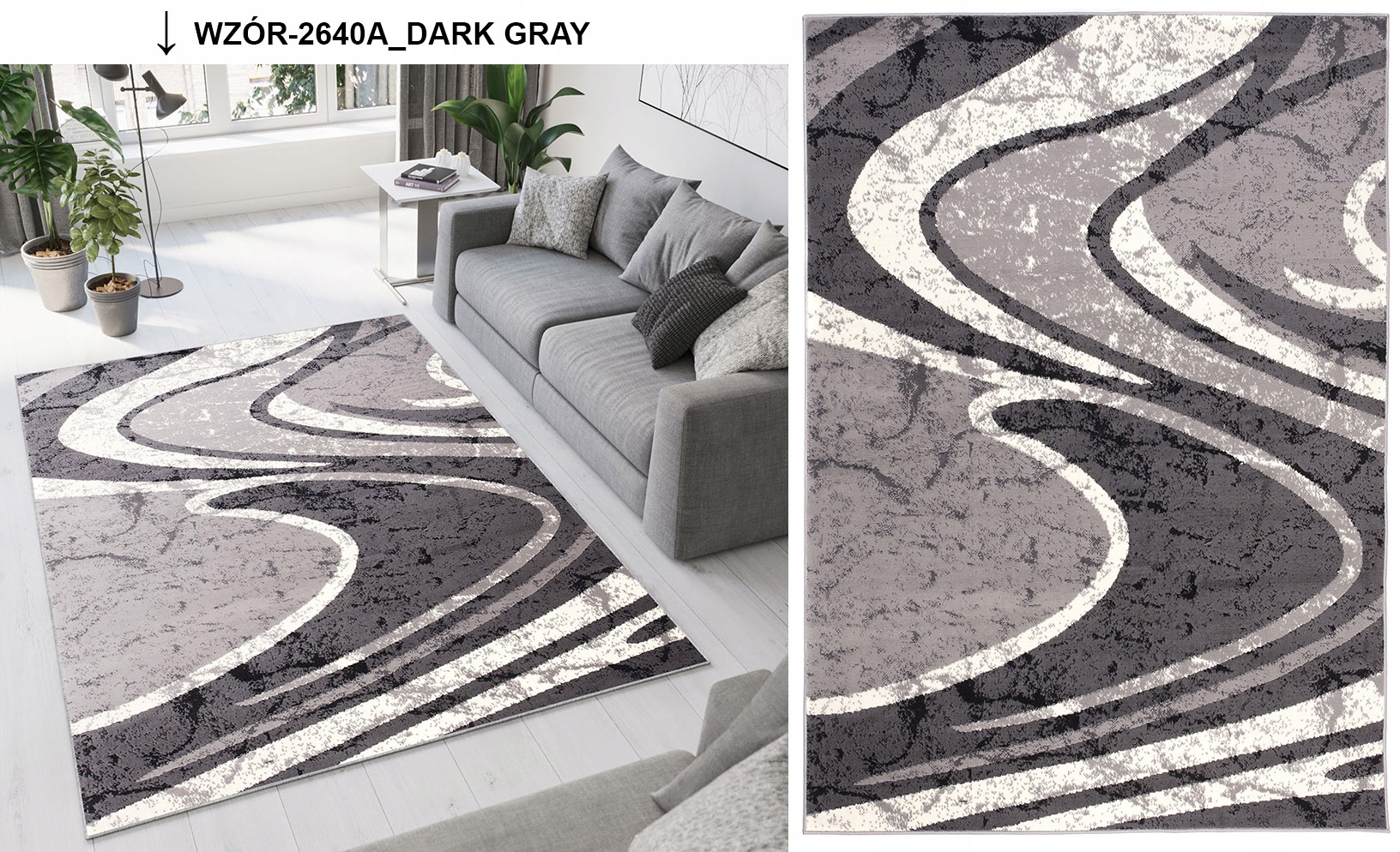 DYWAN 100% PP 200x300 DYWANY BCF KOLOR SZARY Kształt Prostokąt