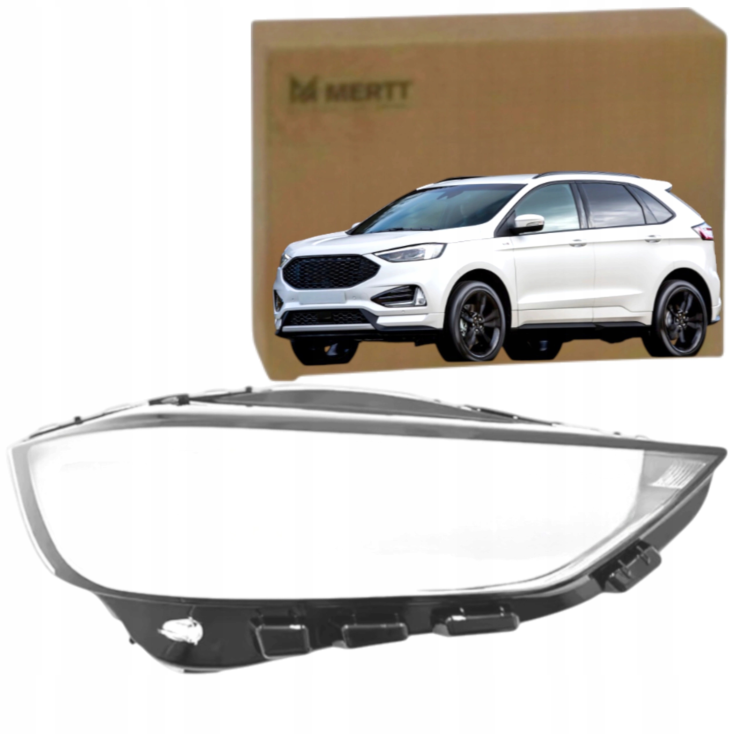 Pravý nový kryt předního světlometu sklo Ford Edge II Lift 2018-2024