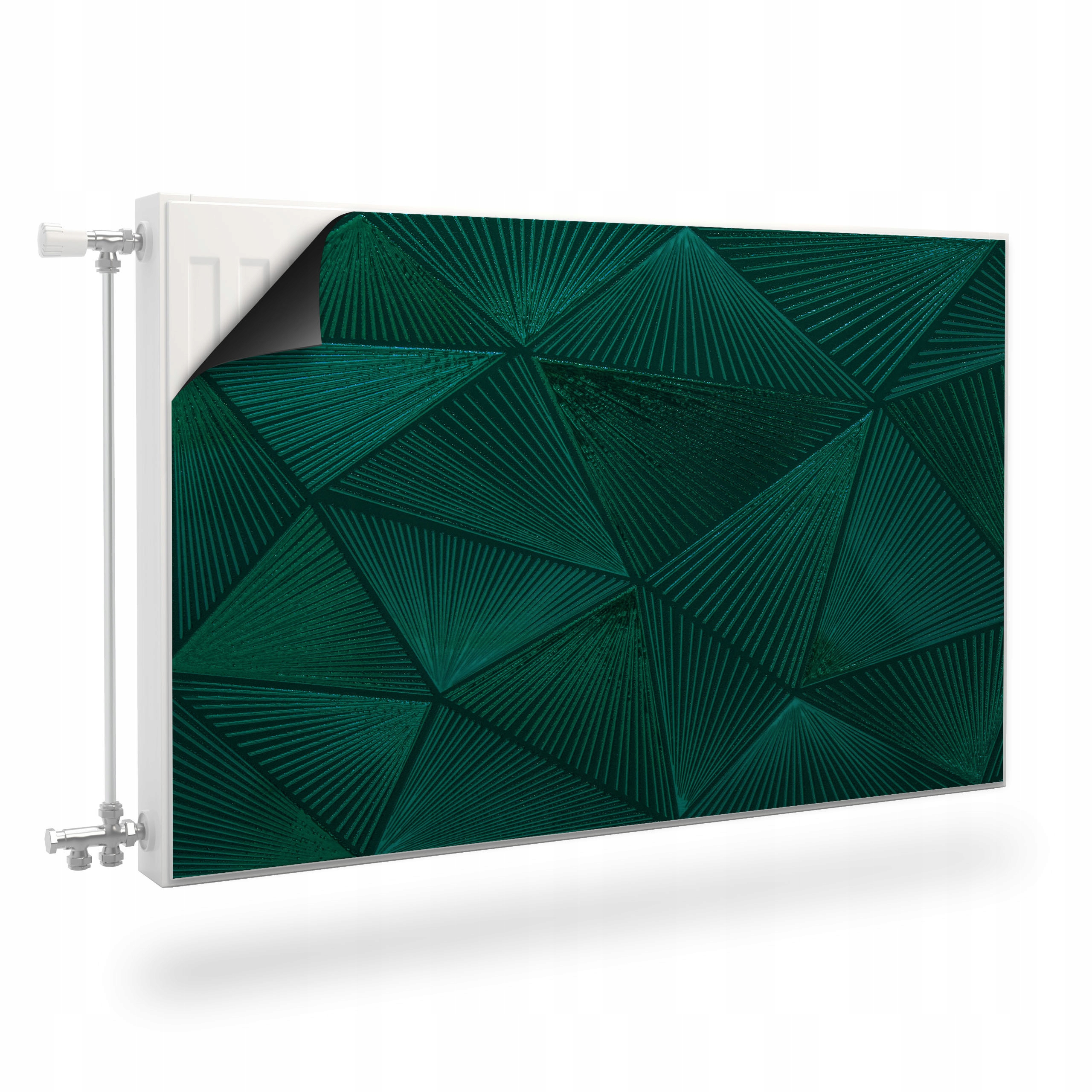 Magnetická Podložka Na Radiátor Zelené Trojúhelníky Abstrakce Efekt 3D 120x60