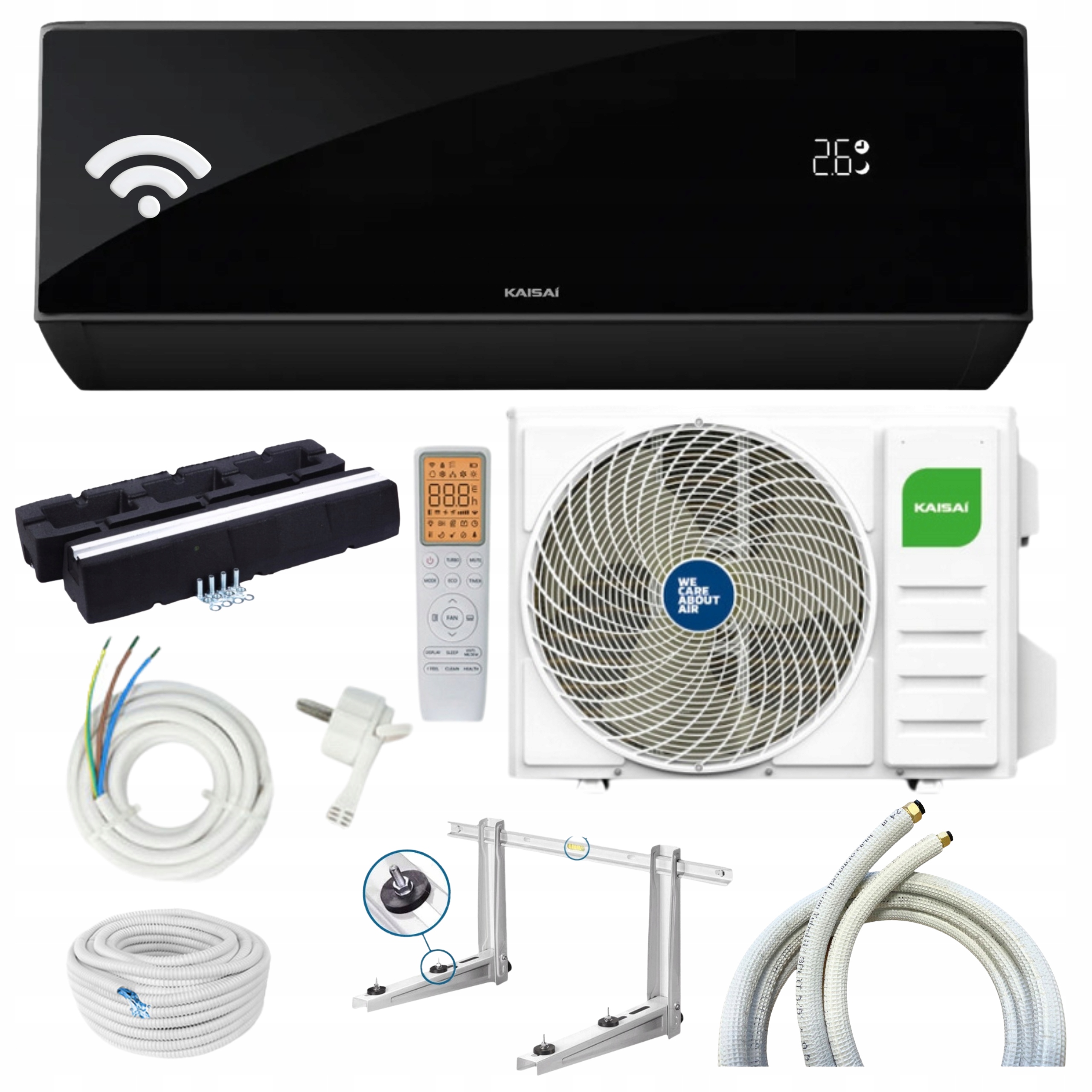 Nástenný klimatizátor Kaisai Pro Heat+ 3,5 kW Čierny Ohrievač Pripravený Na Montáž