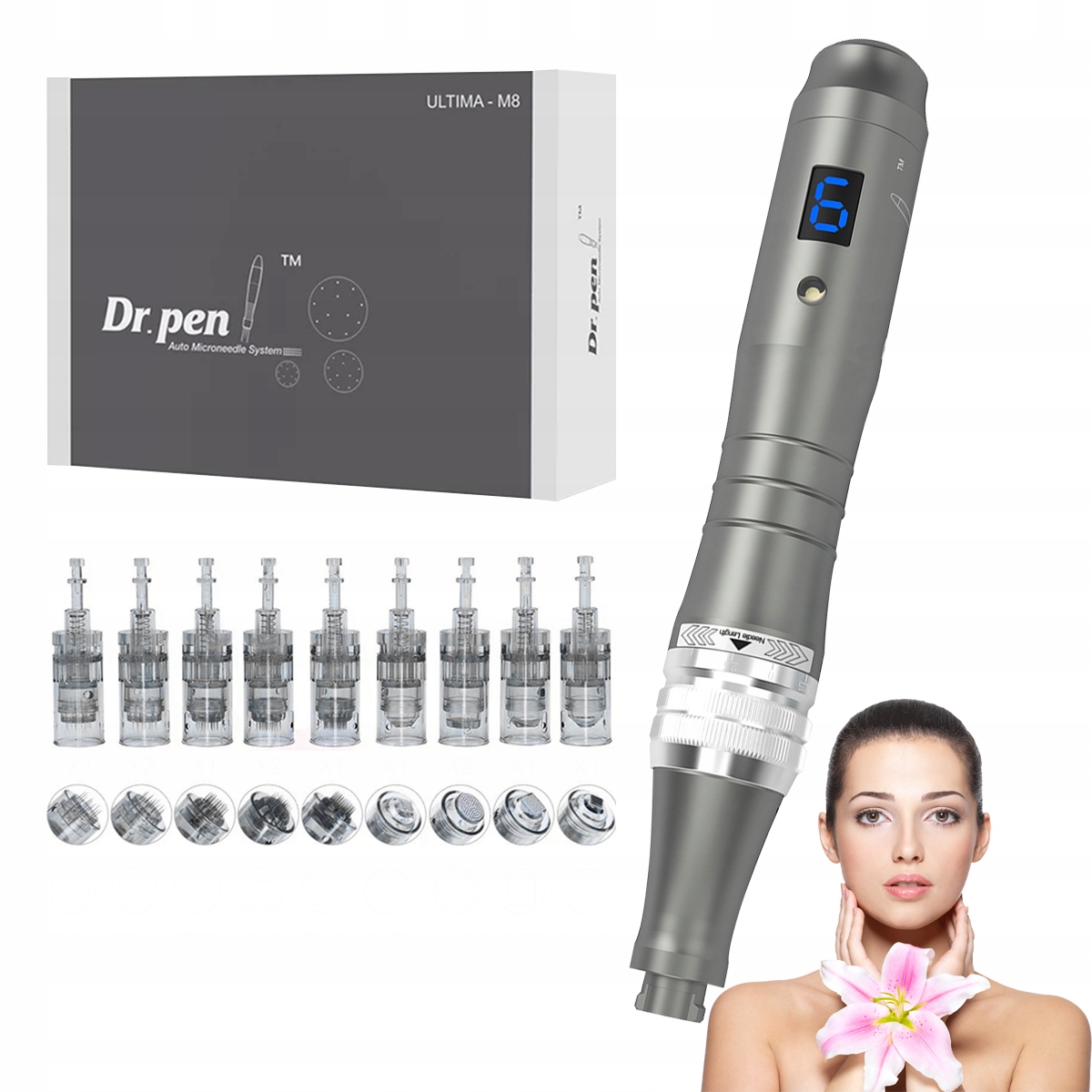 Dr Pen M8 mykorhigová mezoterapie Bezdrátová 12 kartuší