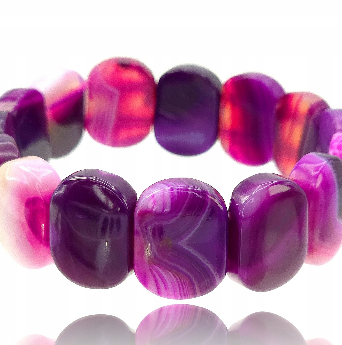 Růžový efektní přírodní náramek