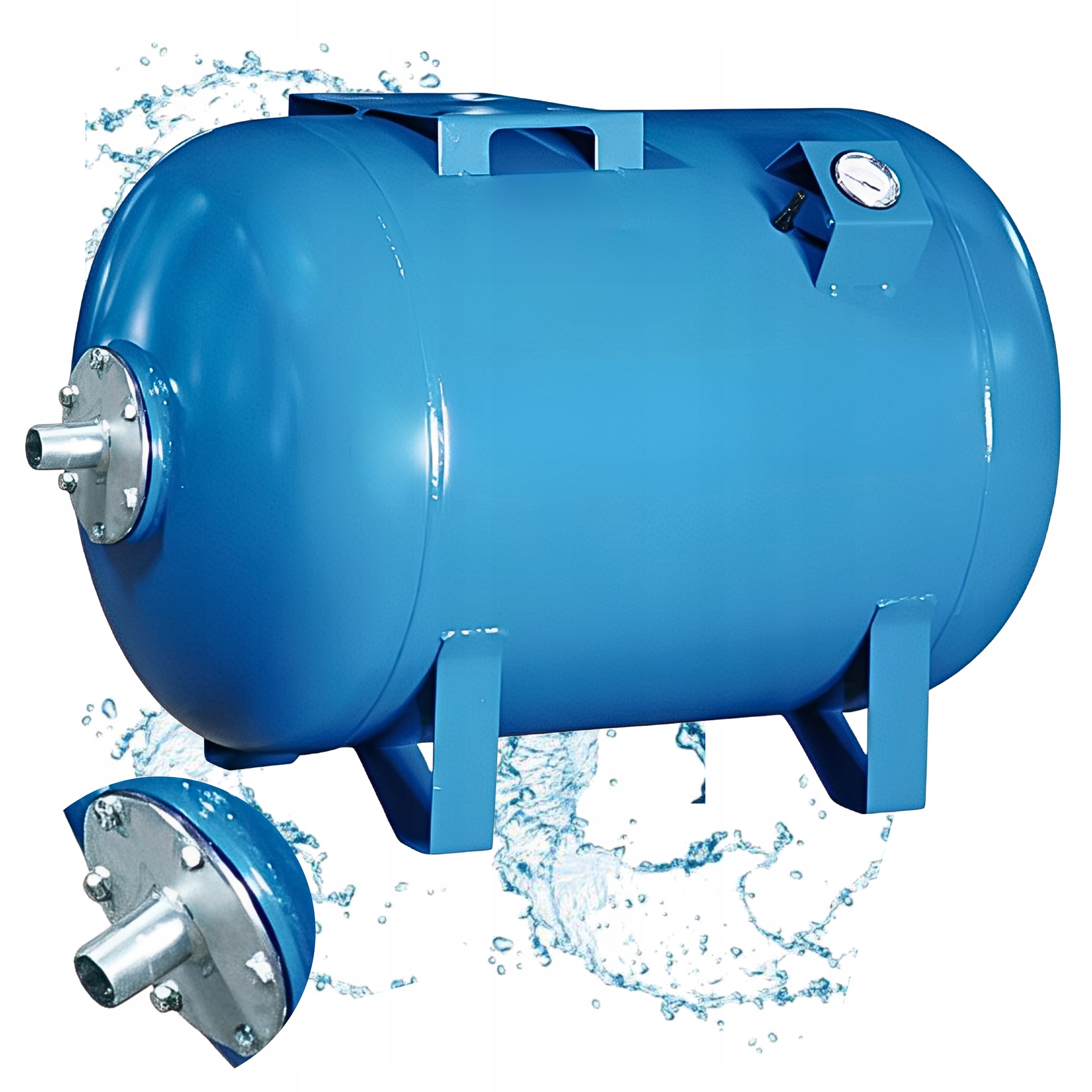 Hydrofor Zbiornik Do Wody Przeponowy Hydroforowy 100L Poziomy Malowany Stal