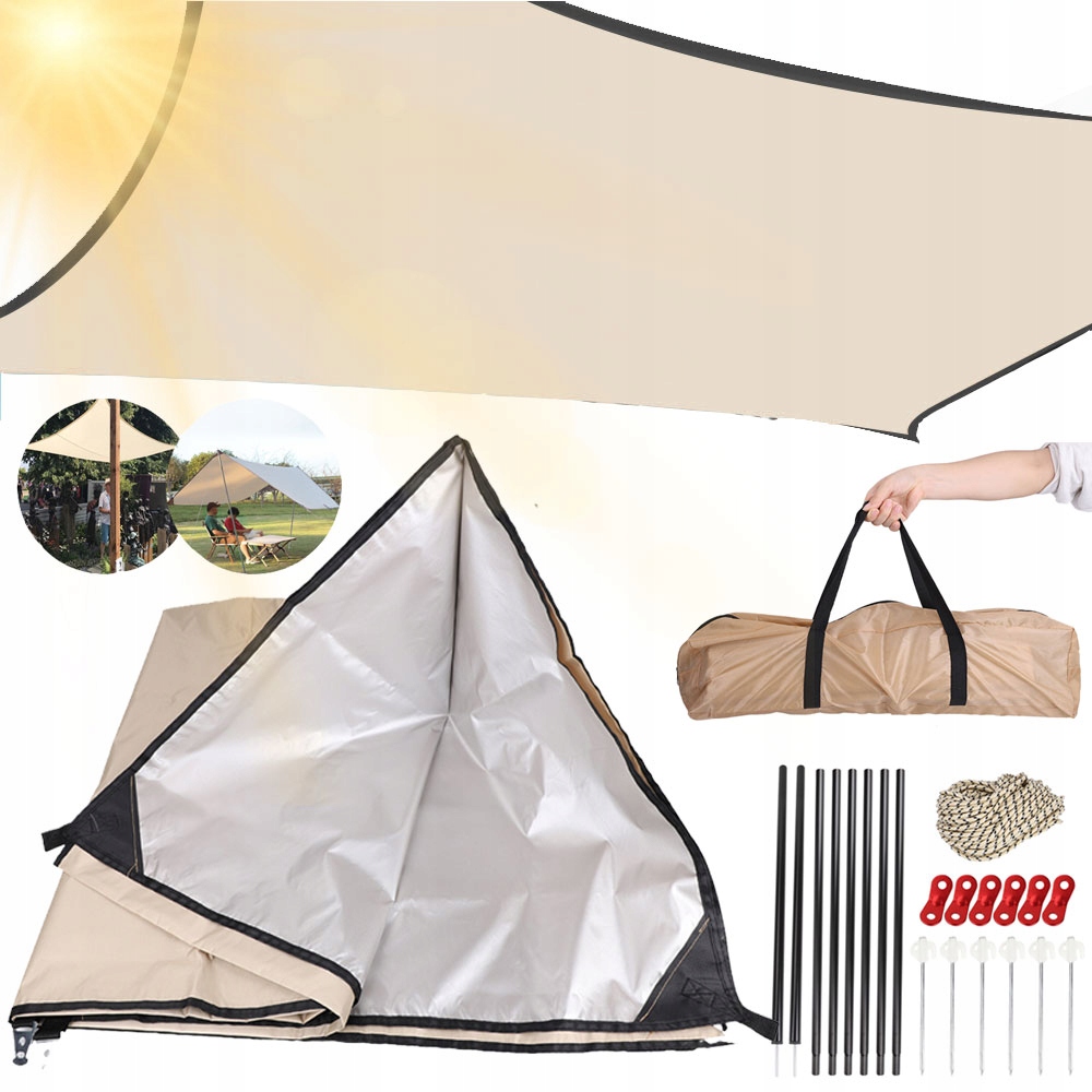 Velká Zahradní Sluneční Plachta 3X3 M Voděodolná Markýza Na Terasu Uv+