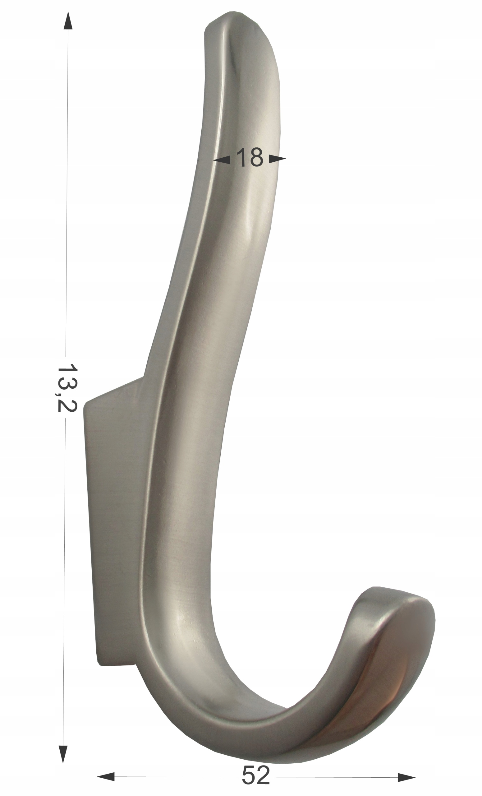 WIESZAK ŚCIENNY UBRANIE RW07 NIKIEL SZCZOTKOWANY Kod producenta RW07