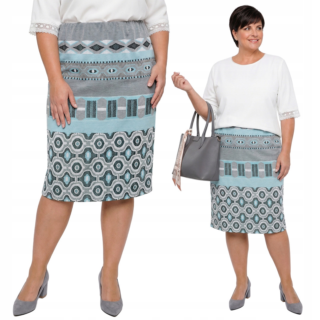 Sukně s modrobílým vzorem plus size velikost 50