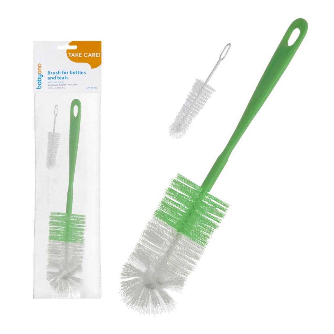 BabyOno SZCZOTKA DO MYCIA butelek smoczków 2x