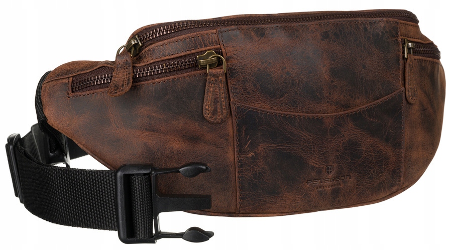 Pánská kožená taška na boky a rameno elegantní ledvinka z kůže Peterson