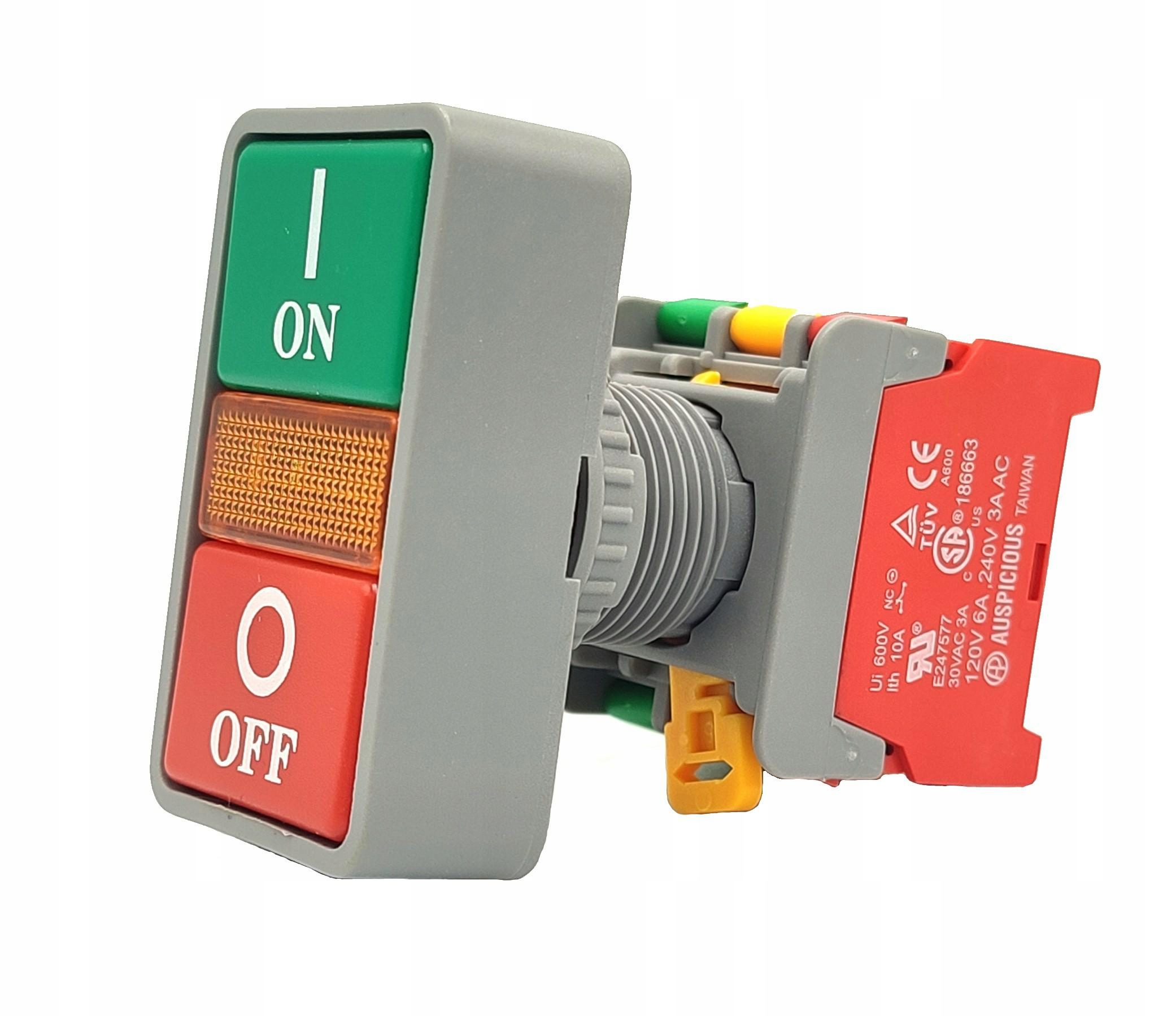Przełącznik Start Stop 22mm Nc+no powrotny Auspi