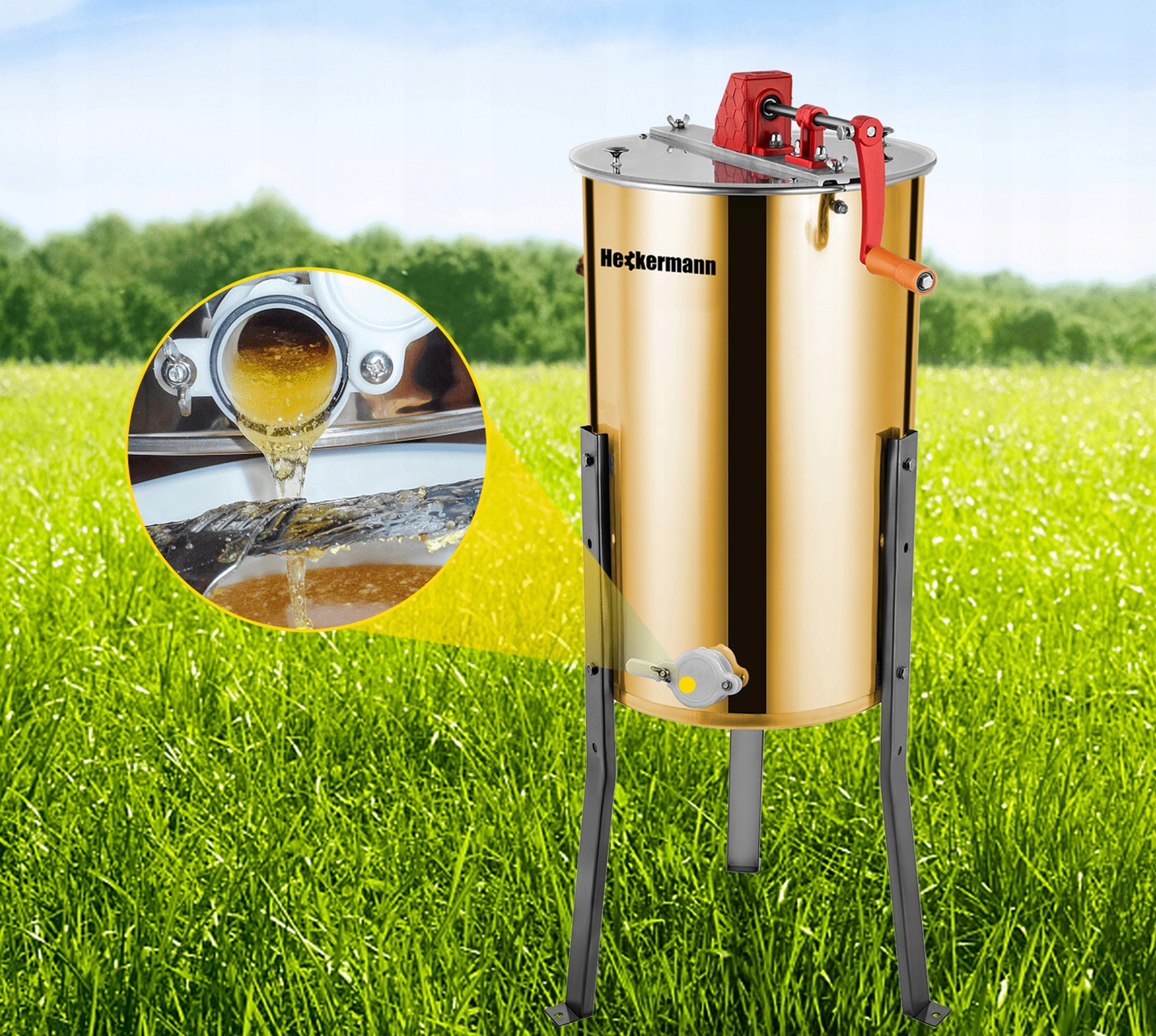 MIODARKA RĘCZNA WIRÓWKA DO MIODU ULA 3 RAMKOWA SEPARATOR DIAGONALNA EAN (GTIN) 5905325703665