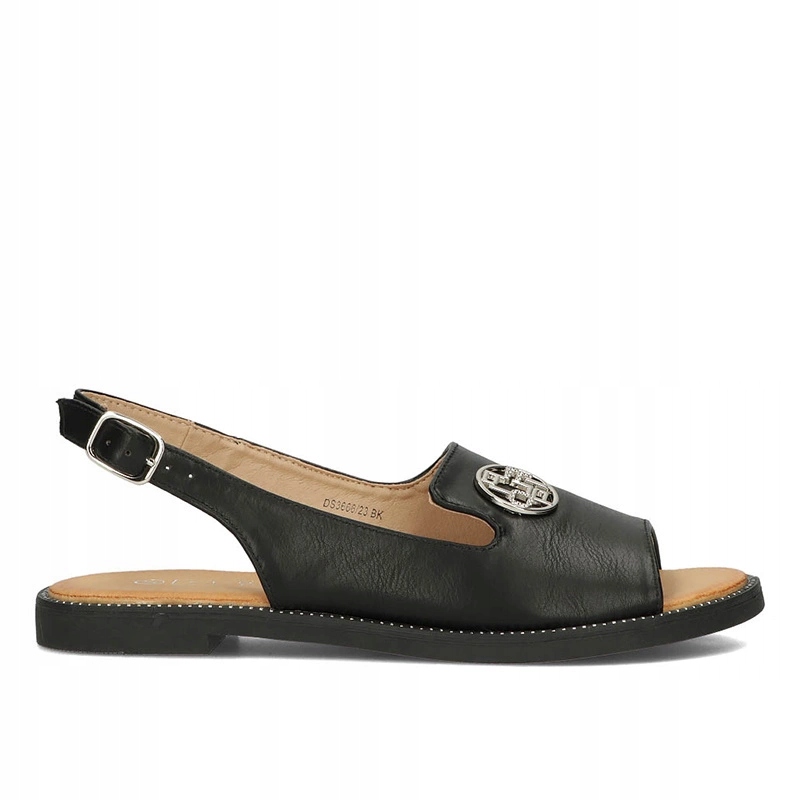 Klasické černé sandály na ploché podrážce Filippo DS3666/25 Bk