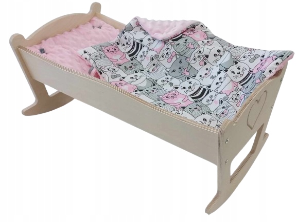 KOŁYSKA DLA LALEK Z POŚCIELĄ. KOŁYSKA Z GRAWEREM