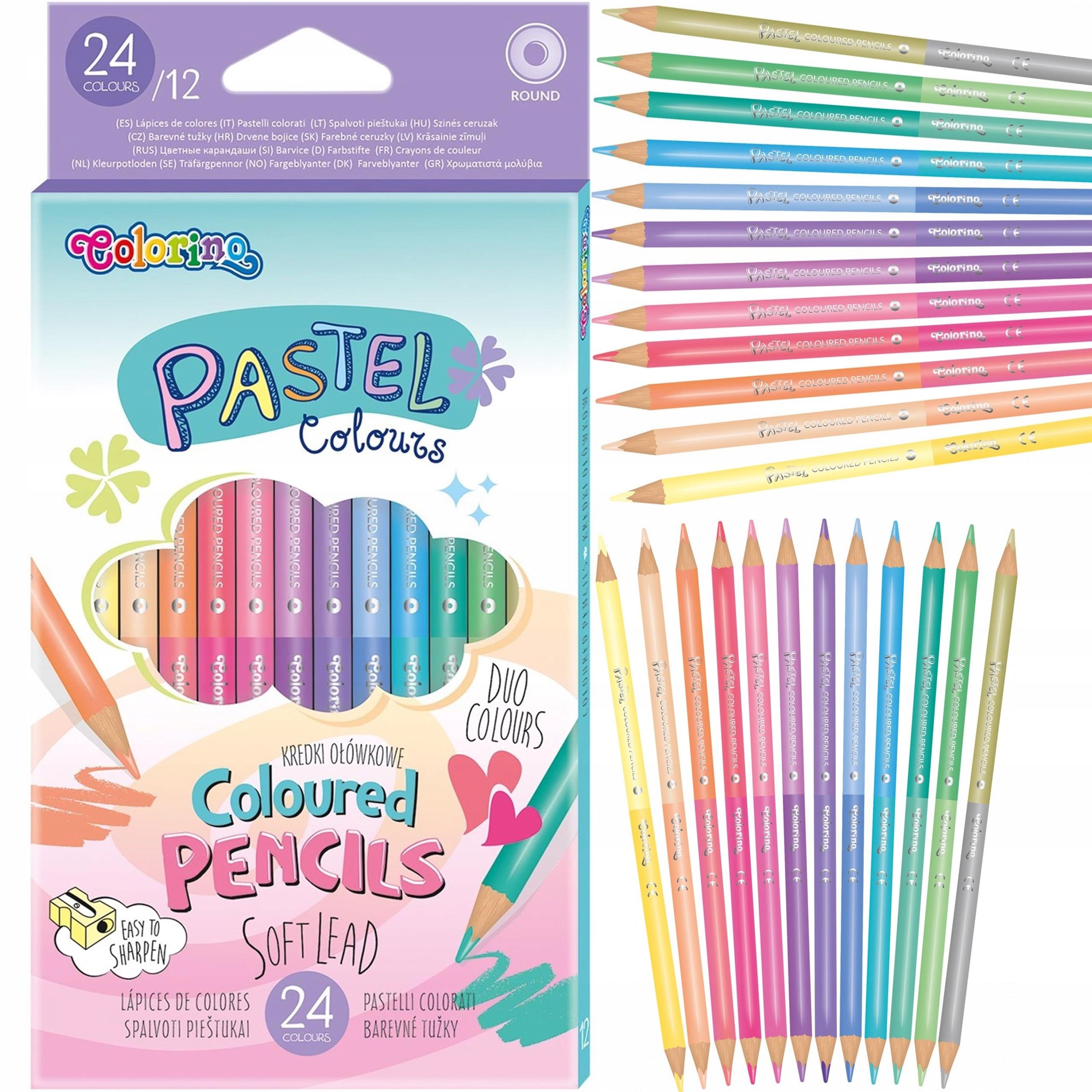 

Kredki Dwustronne Pastelowe Colorino 12/24