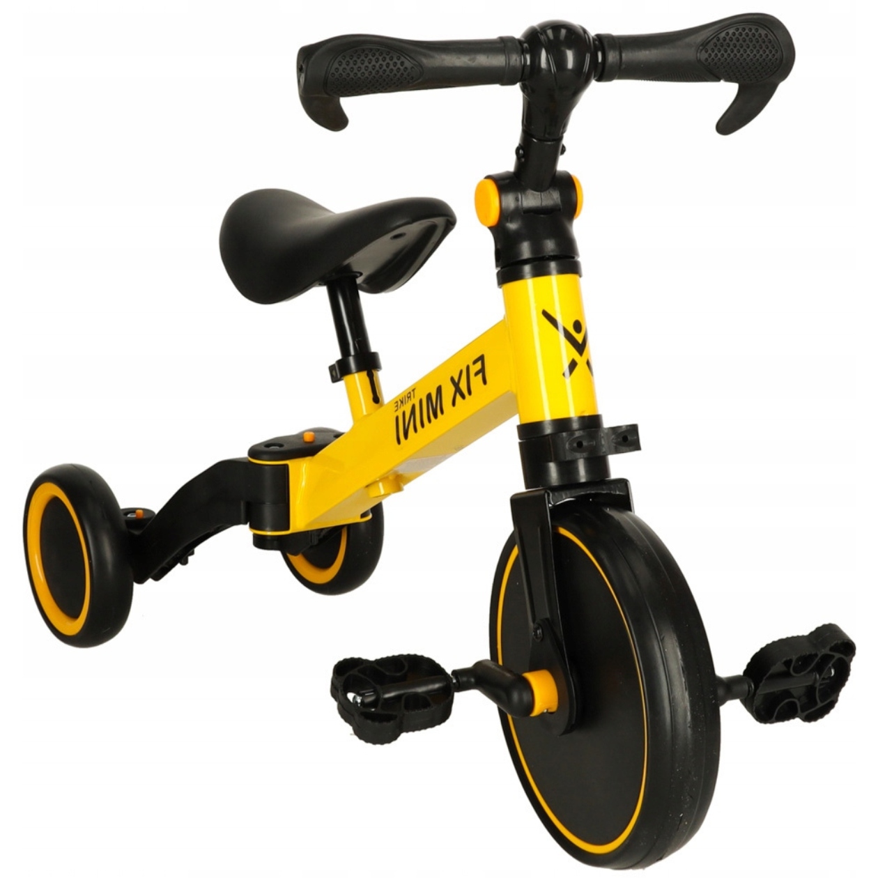 Rowerek Trójkołowy Dla Dzieci 3w1 Dwukołowy Biegowy Do Nauki Jeździk Zółty