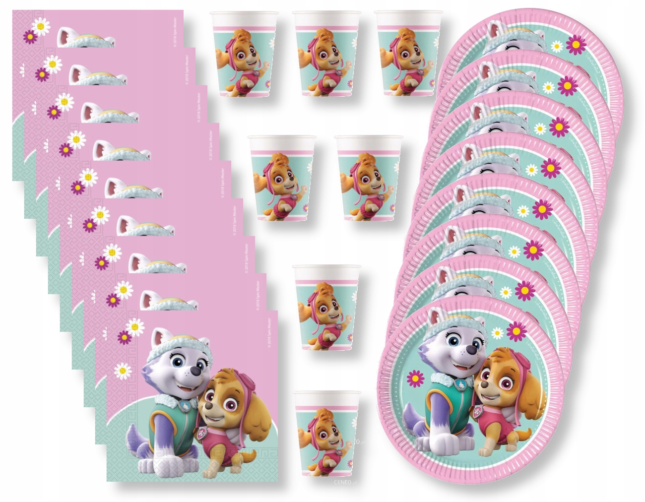 ZESTAW Psi Patrol Kubki Serwetki Talerzyki 8 osób