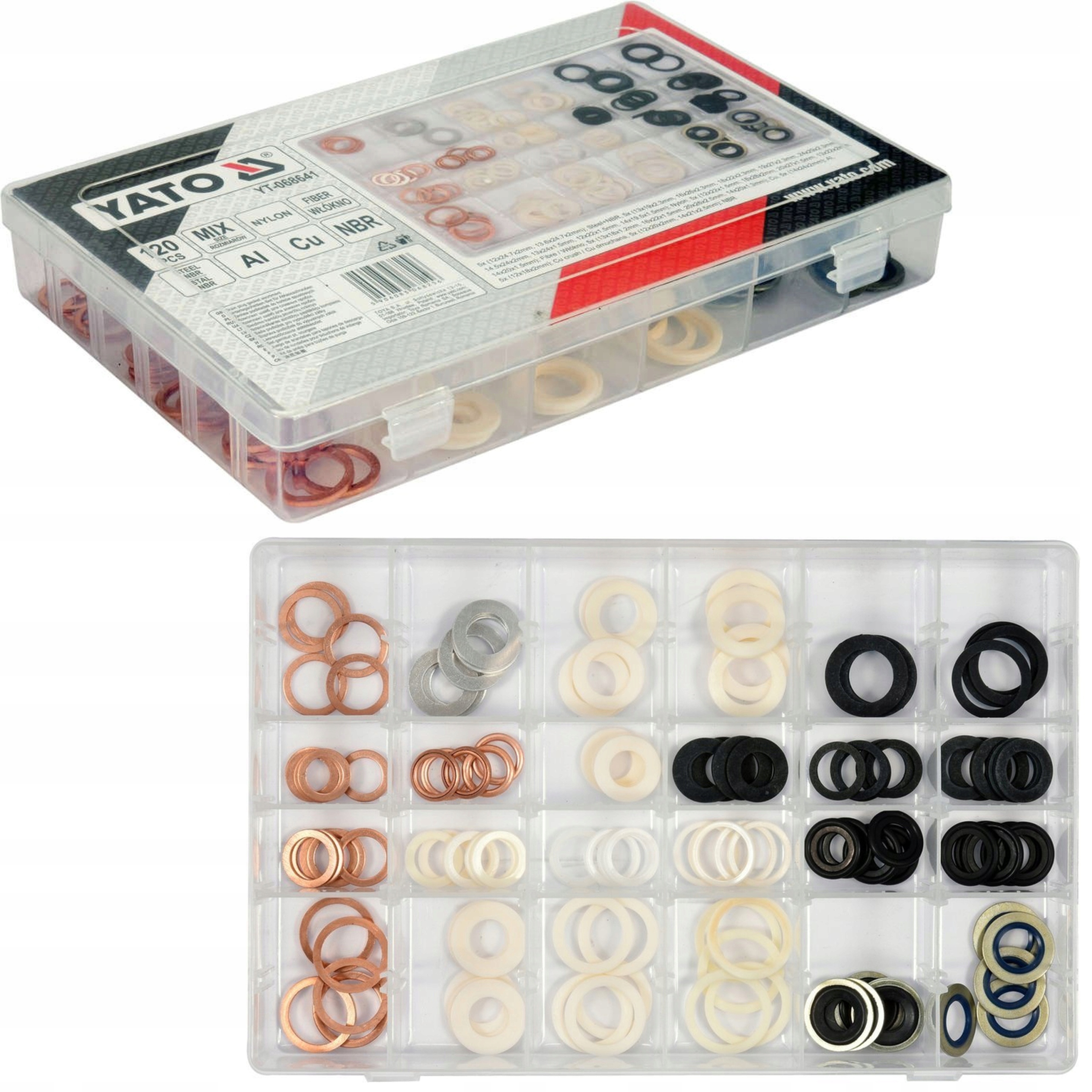 YATO PODKŁADKI POD KORKI SPUSTU OLEJU ZESTAW 120sz