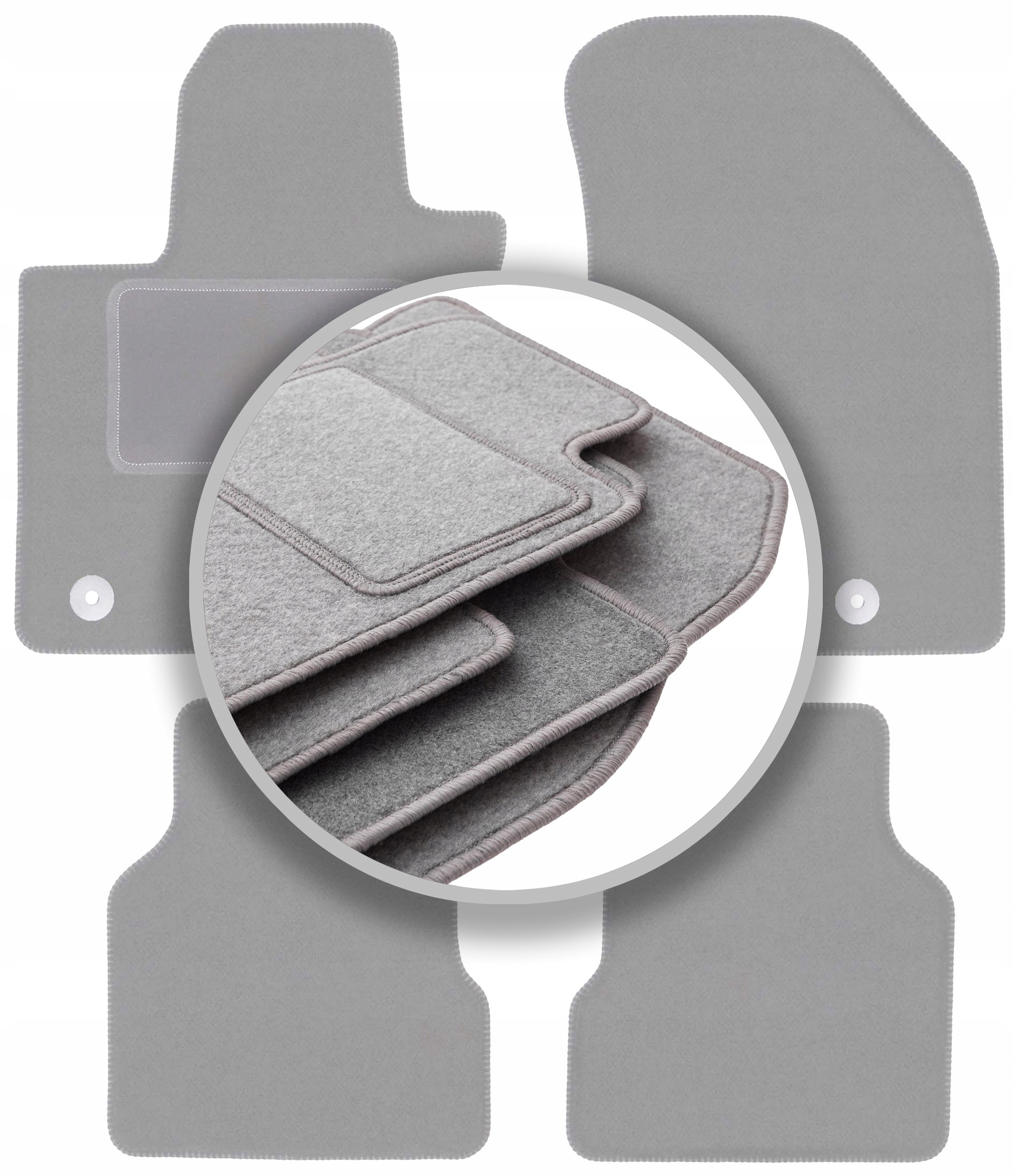 Velurové koberce Oslo šedé pro: Jeep Compass II Mp Suv 2017-