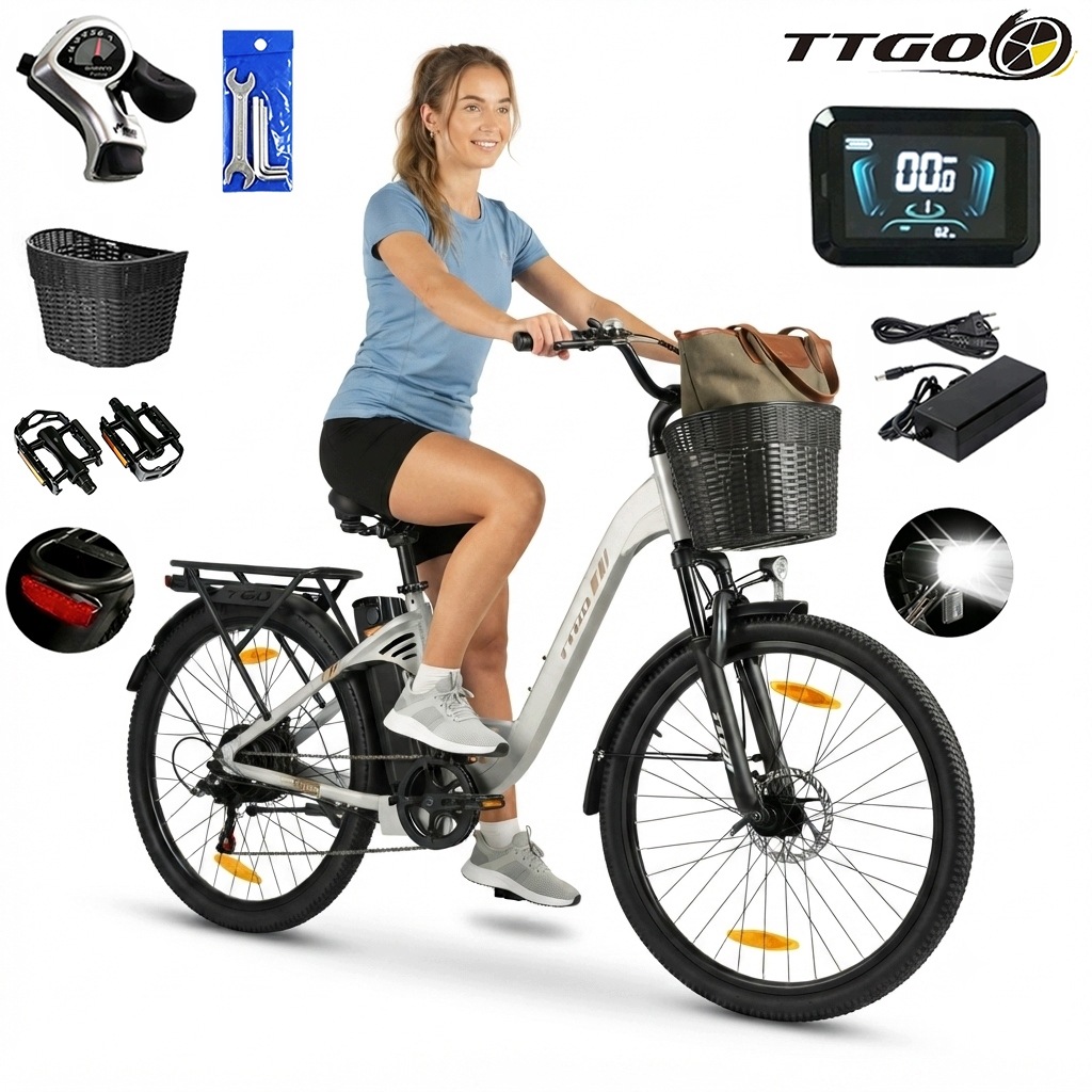 Męski/Damski Rower Elektryczny Ttgo C2 Pro 250W 36V 18AH 25KM/H 120KM 26"