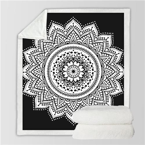 Deka z mikrovlákna černobílá 130 x 150 cm